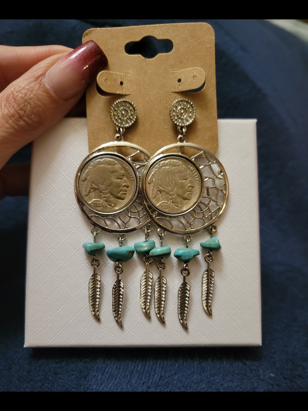 American Coin Treasures Dreamcatcher Buffalo Nickel Post Coin Earrings
